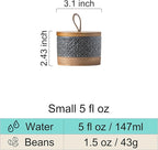 Miamolo Small Ceramic Jar with Lid, Coffee Container Kitchen Food Storage Jars for Sugar Tea Bag, Stackable Decorative Spice Jars for Countertop Coffee Bar Accessories- Gray & 5 fl.oz