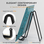 16 Inch Heavy Duty Plate Stand (2 Pack) - Metal Display Easel for Large Plates, Picture Frames, Signs, Posters, Decorative Platters
