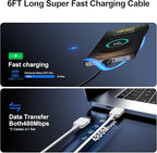 Super Fast Charger Type C, 25W USB C Wall Charger Fast Charging for Samsung Galaxy S25 Ultra/S25/S25+/S24+/S24 Ultra/S24/S24+/S23 Ultra/S22 Ultra/S21 Ultra with 6FT Long Type C Charger Cable 2Pack