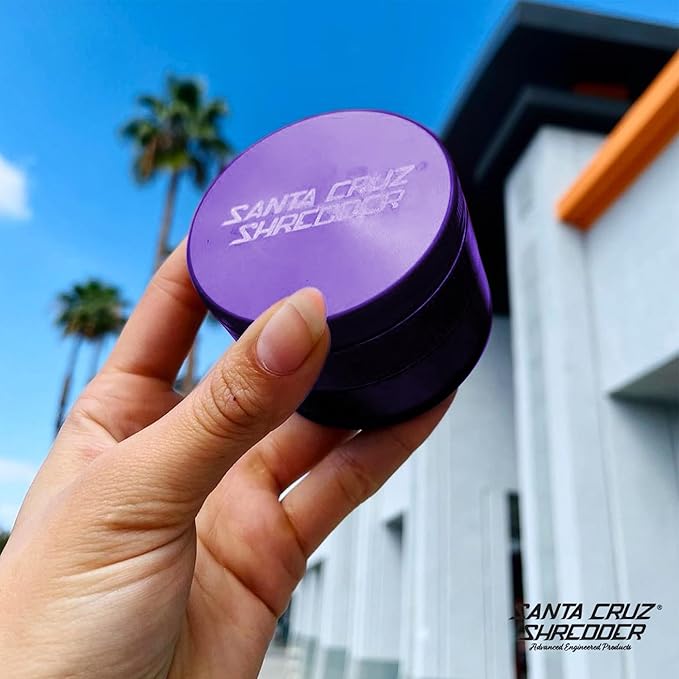 Santa Cruz Shredder Metal Herb Grinder Knurled Top for Stronger Grip 3-Piece Large 2.7" (Purple)