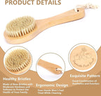 Vegetable Brush, Cleaning Brush with Long Handle for Potato Carrot Cucumber and Fruits Veggie Wash Brushes Wooden Dish Brush for Pans Pots Fruits Vegetable