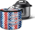 Stars and Stripes Electric Pressure Cooker Insulation Bag for US 250Th Anniversary Stain Resistant Reusable Electric Pressure Cooker Bag with Top Padding Handle