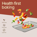 Bakken Swiss Cookie Sheet 3 Piece Set - Non-Stick, Stackable Baking Pans, Deluxe Ceramic Coating – Dishwasher Safe - for Home Baking