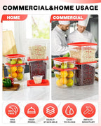 8QT NSF Food Storage Containers: 8 PCS[Food Grade][Hot&Cold Resistant] Clear Food Storage Containers with Scales Handles for Home Restaurant Kitchen Storage Pizza Proof Dough, BPA Free (N6)