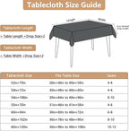 Faux Linen Fabric Rectangle Grey Table Cloth, 60 x 84 Inch Textured Stain Resistant & Washable Tablecloth for 6 Foot Rectangular Table, Reusable for Dinning Kitchen Party