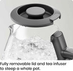 Chefman Electric Kettle with Tea Infuser, Compact 1L (4 Cups), 1500W, Removable Lid for Easy Cleaning, Boil-Dry Protection, Stainless Steel Filter, BPA Free, Auto Shut Off, Small Electric Tea Kettle