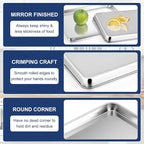 P&P CHEF 16 Inch Baking Cookie Sheet, Oven Pan Tray Stainless Steel Sheet Pan for Kitchen, Oven Bakeware for Multi Uses, Shiny Look & Dishwasher Safe, Healthy & Heavy Duty, 1Pc