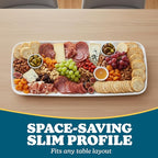 Rectangle White Serving Tray (2-Pack) - 17.5" Disposable Serving Platter for Appetizer, Fruits & Serving Dishes | Perfect Plastic Tray for Party Serveware