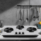 Cusimax Hot Plate,Countertop Triple Burner with 7″Cast Iron Cooktop,Electric Hot Plate for Cooking,11 Level Temperature Setting