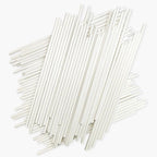 100 Count 6 INCH White Paper Lollipop Sticks,Cake Pop Sticks,Sucker Sticks for Cookies,Rainbow Candy,Chocolate,Cake Topper(Dia 4mm)