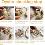 SPEENSUN Oyster Shucking Knife, Not Easy to Break and Bend with Blade Reinforcement Design, More Secure with Oyster Knife and Gloves (2 Knifes and 1 Glove L)