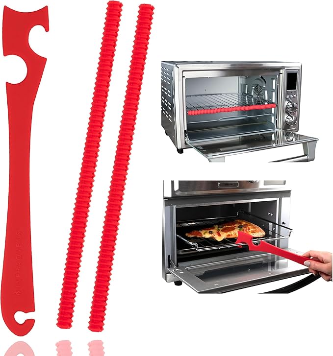 INFRAOVENS Oven Rack Guards and Silicone Push Pull Stick, Heat Resistant Cover and Shelf Puller, Edge Protector and Shield for Toaster and Range, Kitchen Appliances to Prevent Burns and Scars