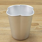 6 Pcs Popover Pan, Aluminium Pudding Tin Cup Baking Maker, Individual Muffin Chocolate Molten Brownie Tumbler Raspberry Souffle Cupcake Pudding Mould - Five-Petaled Flower Shape 3"x 2.8"
