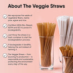 The Veggie Straws – 450 PCS of 4.75 Inches Unwrapped Biodegradable Drink Stirrers – Made of Vegetable Fibers, Best Cocktail Stirrers for Drinks of All Kinds