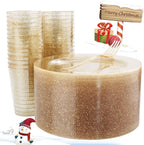 WELLIFE 150PCS Gold Dessert Plates – Gold Glitter Party Plates, Cups & Forks, Plastic Disposable Dinnerware Set for 50 Guests, Christmas, New Year’s Eve & Holiday Party Supplies
