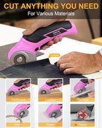 Cardboard Cutter Electric Box Cutter - Rechargeable 4v Cordless Electric Scissors with Safety Lock Heavy Duty Rotary Carpet Cutter Tools Gift for Men Women Adults Crafters Tailors Household Crafting