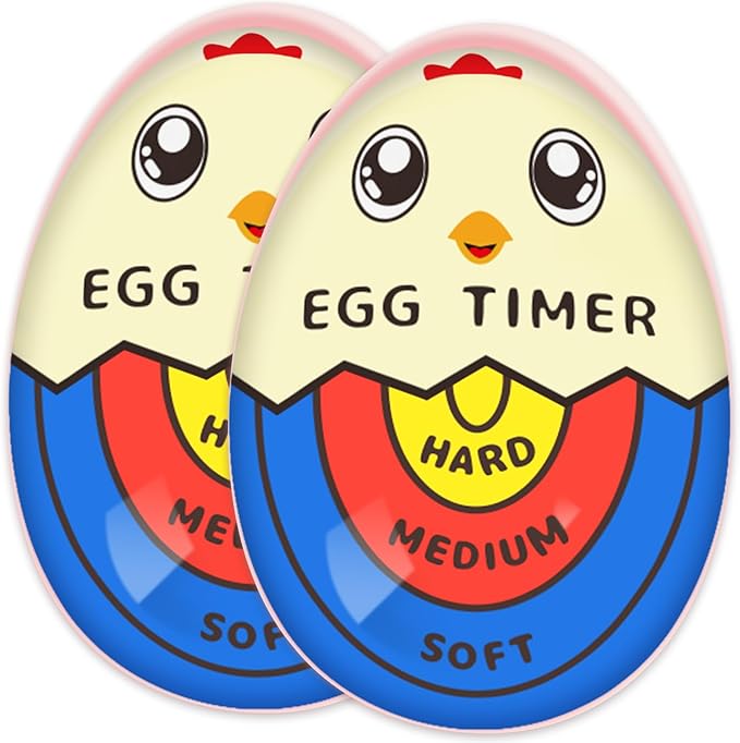 Lasubst Egg Timer for Boiling Eggs that Changes Color When Done, Tricolor, Pack of 2