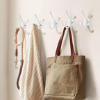 Large Wall Hooks 10 Pack White Coat Hooks Hardware Towel Hooks for Hanging Coats 4.35 Inch Double Robe Hooks Wall Mounted with Screws for Key, Towel, Bags, Cup, Hat