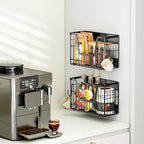 Magnetic Shelf for Fridge, Fruit Potato and Onion Storage Bins, Magnetic Spice Rack Shelves for Side of Refrigerator, Fruit Basket Magnetic Fridge Shelf Kitchen Pantry Storage Organizer