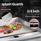 12" Commercial Countertop Griddle, Single Burners Gas Griddle, 30000 BTU Output, Stainless Steel Flat Top Grill Hot Plate with Natural Gas and Propane Conversion Kit for Restaurant, Food Truck