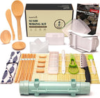 SmileTools Sushi Making Kit & Musubi Maker Kit - for Beginners & Pros with Sushi Roller Bazooka, 2 Bamboo Mats, 2 Musubi Press Molds and Spam Slicer