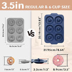 Nonstick Silicone Donut Pan: 3.5 Inch Doughnut Pan with Metal Frame - Silicone Donut Molds for Baking Gluten Free Glazed Vegan Protein Donuts Bagel - for Oven Kitchen - Home Bakers Housewife