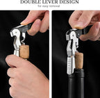 HYZ Wine Opener Bulk 20-Pack for Bartender, Professional Waiter Corkscrew Wine Key for Servers & Restaurant, Double Hinged Wine Bottle Opener with Foil Cutter, Commercial Bulk Set, (Black)