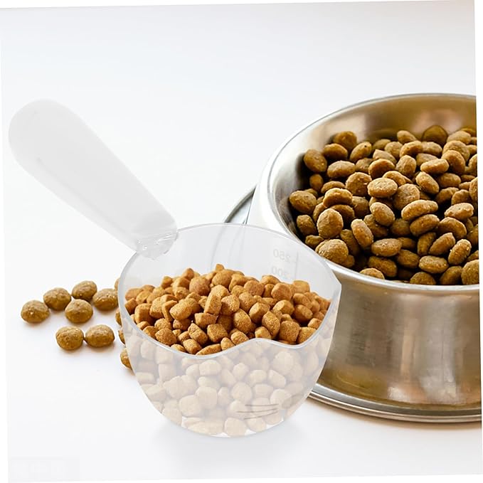 Pet Food Scoop Scale and Clip Plastic Spoon for Wet Food Convenient Feeding Tool for Cats and Dogs Easy to Use and Portable