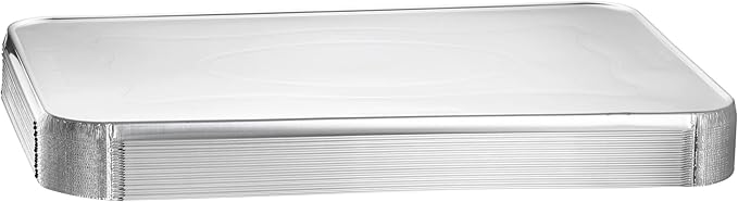 (25 Count) Full Size Deep Steam Table Pans With Lids | Foil Pans with Lids | Disposable Food Containers for Baking, Freezing, and Storage (21” x 13” x 3”)