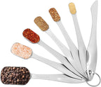 Accmor Stainless Steel Measuring Spoons Set of 7, Nesting Measuring Tool with Leveler, Rectangular Tablespoon and Teaspoon for Baking & Cooking, Stackable Kitchen Gadgets for Dry & Liquid Ingredients