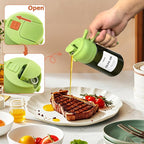 mqnxoi Oil Sprayer for Cooking, 2 in 1 Olive Oil Dispenser Bottle for Kitchen, 16oz/470ml Premium Glass, Food-grade Oil Mister for Air Fryer, Salad, Frying, BBQ (Black + Dark Green Bottle)