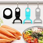 Original Vegetable Peeler, Potato Peelers for kitchen Carbon Steel Blade 3-Pack Grey/Blue/Black