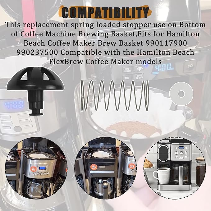 Coffee machine parts 2-Pack Coffee Replacement Brew Basket Spring Loaded Stopper Kits Fits For Mr. Coffee Hamilton Parts Number 990117900 990237500 Coffee Machine Accessory