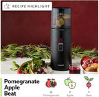 Hurom H400 Renewed Easy Clean Slow Juicer, Matte Black | Hands-Free | Hopper Fits Whole Produce | Quiet Motor | Scrub Free Cleaning | BPA Free | Easy Assembly | Cold Press Masticating Juicer