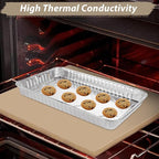 CYEAH 50 Pcs Cookie Sheets for Baking, 12.6 x 8 in Aluminum Foil Pans Durable Nonstick Aluminum Foil Trays, Disposable Aluminumm Foil Grill Topper Pan for BBQ, Outdoor Cooking and Camping