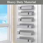 HuggieGems 6 Pack Magnetic Spice Rack Organizer for Refrigerator and Oven, Light Gray Fridge Organizers and Storage for Kitchen