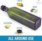 Zulay Kitchen (2 pack 17oz Olive Oil Dispenser Bottle For Kitchen - Glass Olive Oil Bottles With 2 Spouts, 2 Removable Corks, 2 Caps, & 1 Funnel - Oil Bottle For Kitchen & Storing Liquids