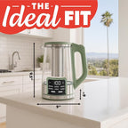 Gourmia Electric Glass Kettle – 1.7L Programmable Tea & Coffee Brewer with Digital Touch Display, 6 Presets, Removable Stainless Steel Infuser, Cordless with 360° Swivel Base, Green