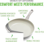 GreenLife Soft Grip Healthy Ceramic Nonstick, 11" Griddle Pan, PFAS-Free, Dishwasher Safe, Gray
