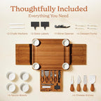 SMIRLY Charcuterie Boards Set - Large Bamboo Cheese Board Set - House Warming Gifts New Home, Wedding Gift for Couple, Bridal Shower Gift, Birthday Gifts for Women