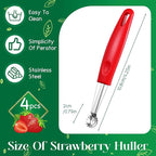 Willinglong 4 Pcs Tomato Corer Tool Strawberry Huller Tomato Stem Remover Stainless Steel Strawberry Huller Tool Fruit Vegetable Baller