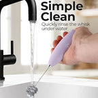 Zulay Kitchen Patented Tornado Triple Whisk Milk Frother with 4 Duracell Batteries – Handheld Foam Maker for Coffee, Lattes, Matcha & Hot Chocolate – Rich, Creamy Froth in Seconds - Lilac