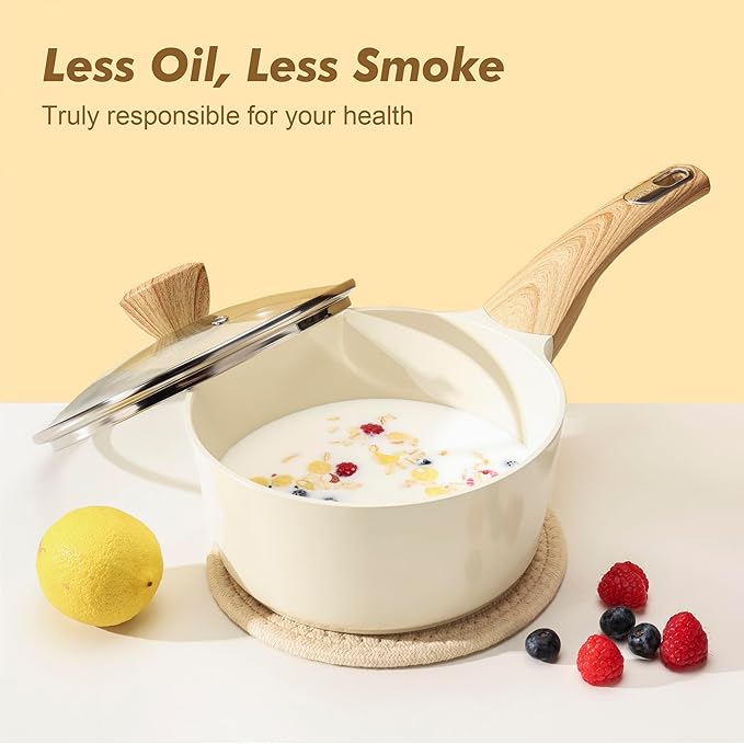 SENSARTE Ceramic Cookware Sets, Pots and Pans Set Non stick, 14 Piece Induction Cookware, Non toxic Healthy Non Stick Kitchen Cooking Set, with Frying Pans Set, PFAS PTFE PFOA PFOS Free