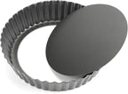 Tosnail Deep Tart Pan, 9.5" x 2" Quiche Pie Pan with Removable Loose Bottom, Fluted Baking Pan
