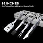 Paw Paw Gifts, Christmas Pawpaw Gifts for Grandpa from Grandkids Heavy Duty Grilling Accessories Kit for Backyard BBQ, Thick Stainless Steel Grill Utensils with Non-Slip Handle Tool for Man
