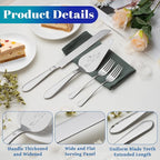 Eisinly Cake Cutting Set for Wedding, Elegant Cake Knife and Server Set with Stainless Steel Forks, Cake Cutter and Pie Spatula for Couples Wedding Registry, Engagements, Anniversary, 4 Pcs, Silver