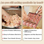 4-Tube Meatball Maker Tool, Stainless Steel Creative Kitchen Making Mold Set with Cutting Spoon, Diy Easy Quick for Meatballs Lover, Washable Home Cooking Tools