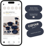 CAROTE 21pcs Cookware Set Nonstick Pots and Pans Set, Ceramic Cookware Set Induction Cookware, Non toxic Healthy Non Stick Kitchen Cooking Set, PFAS PTFE Free, Blue