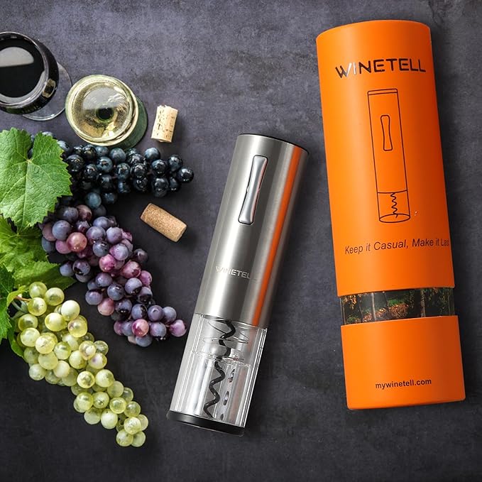 Electric Wine Opener, Rechargeable Wine Bottle Opener with One-Click Button, Reusable Automatic Corkscrew Remover - Great Present for Wine Lovers, Wine Gift