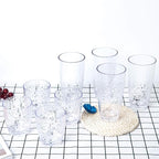 Set of 6 Hammered Style 15-ounce/430ml Acrylic Glasses Plastic Tumbler,BPA Free,Dishwasher Safe (Clear color)